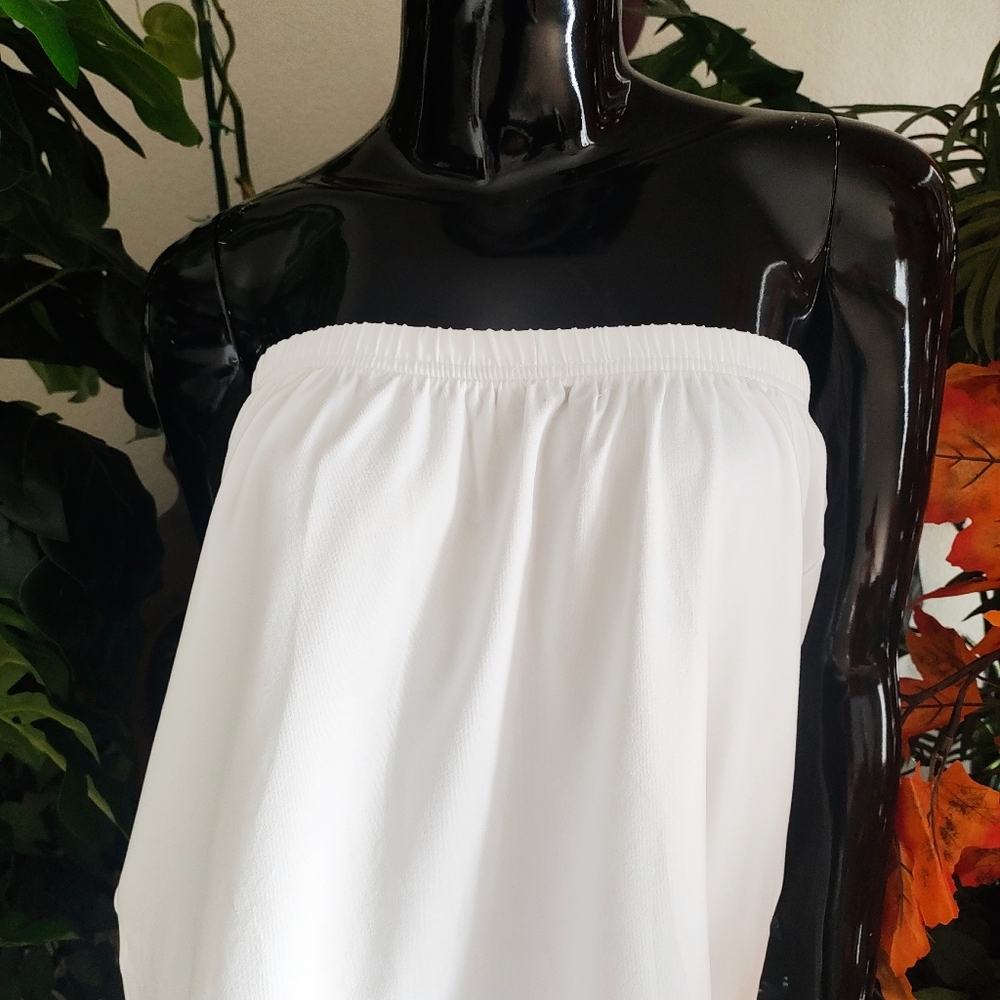 Women's White Strapless Tube Top -F - Picture 2 of 5